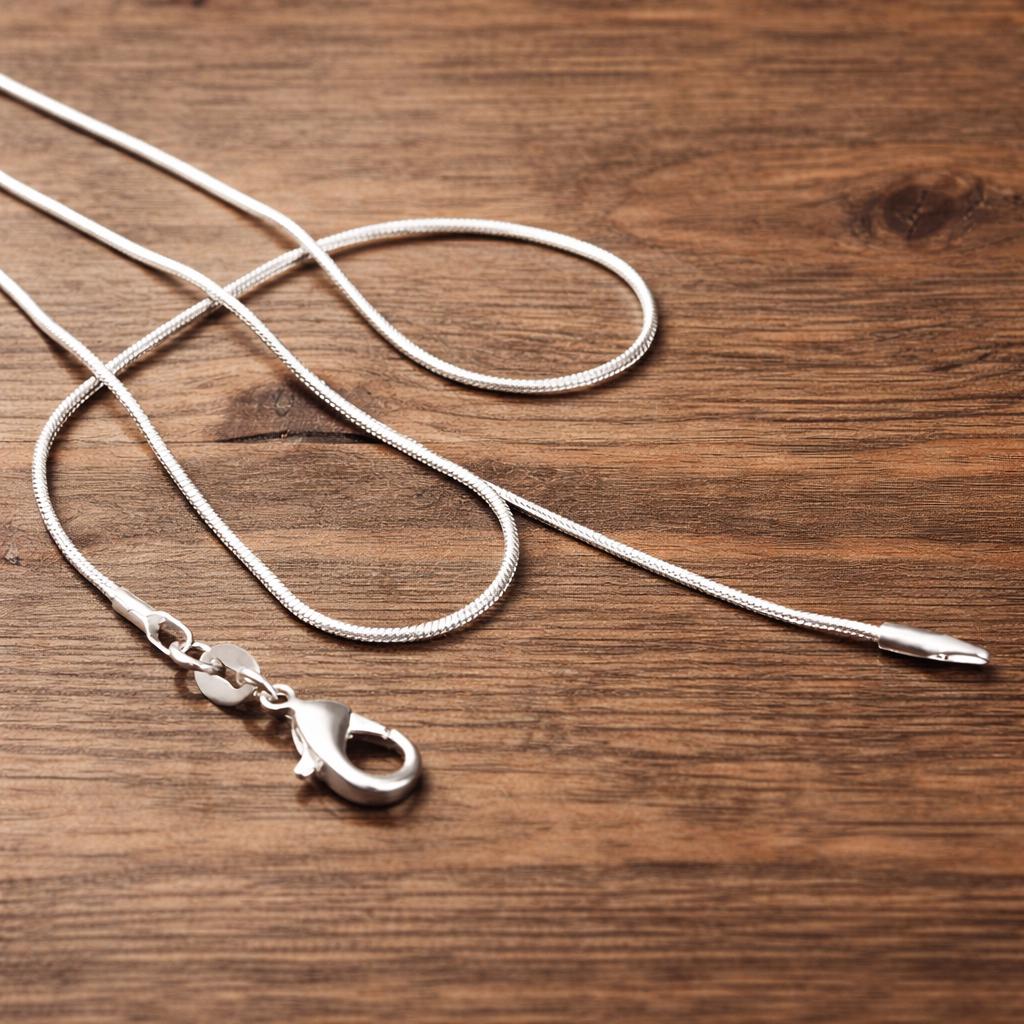 1MM Sterling Silver Plated Snake Chain Necklace, Minimalist Unisex Layering Jewelry