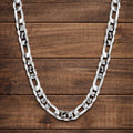 8MM Sterling Silver Plated Geometry Chain Necklace, Unisex Minimalist Jewelry
