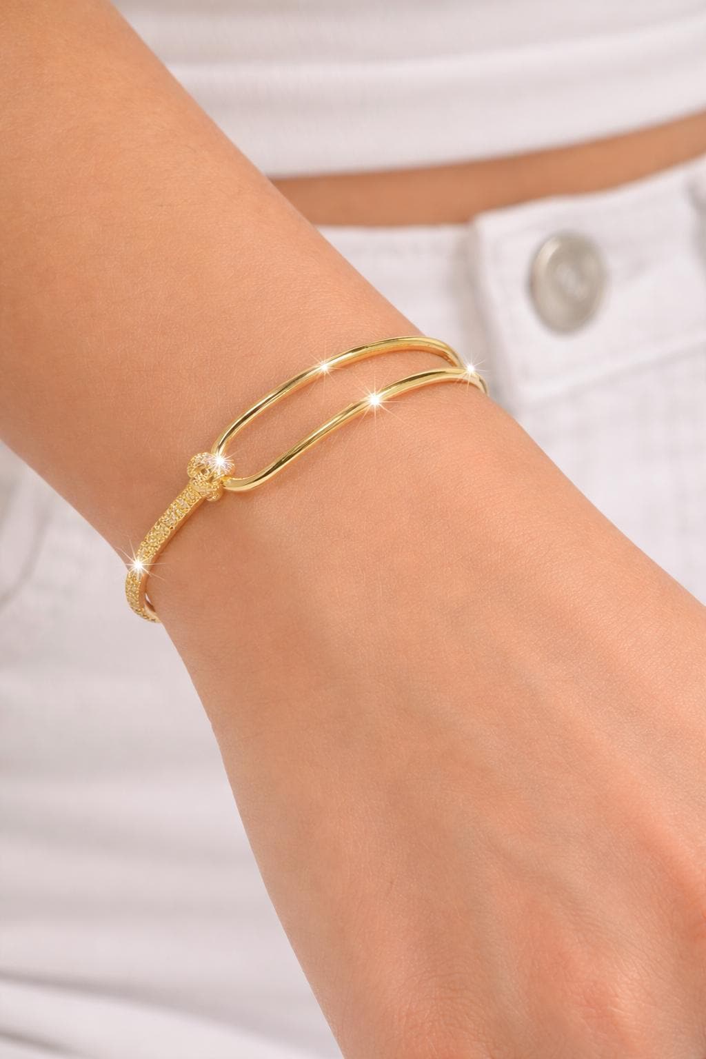 925 Sterling Silver Double Layer Knot Bracelet, Minimalist Snake Chain Jewelry