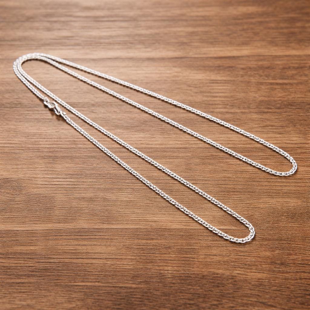 8MM Sterling Silver Plated Geometry Chain Necklace, Unisex Minimalist Jewelry