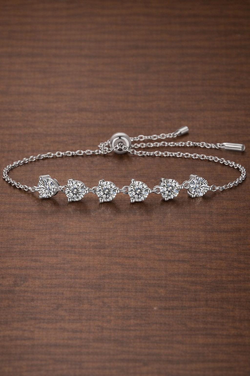 925 Sterling Silver Moissanite Bracelet, Minimalist Dainty Chain Jewelry